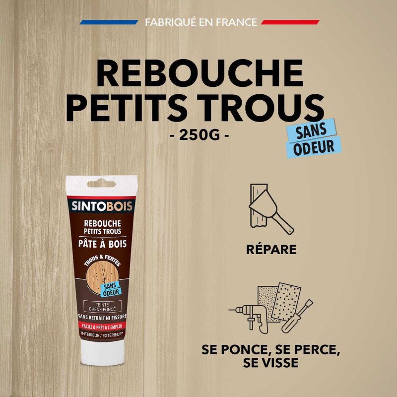 Pâte à bois à l'eau - chêne foncé - 250 g