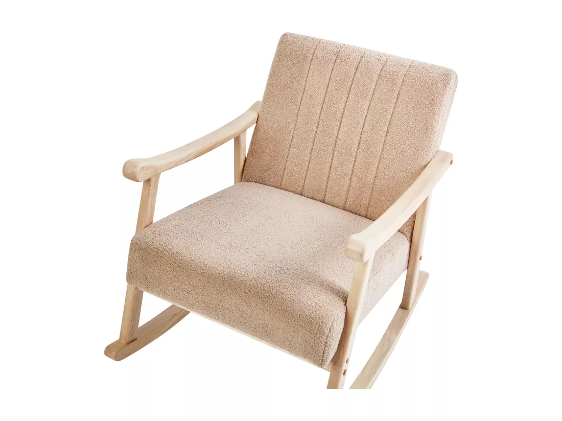 Fauteuil à bascule LEKNES Bouclé Beige