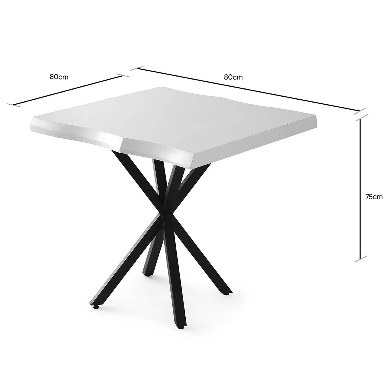 Homitis Table à manger Safir 1461 blanche - 80x75x80 cm