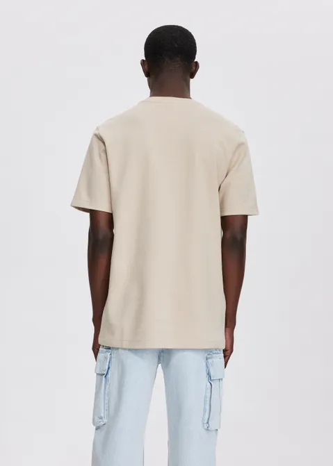 T-shirt met print New York zand (ZND.L)