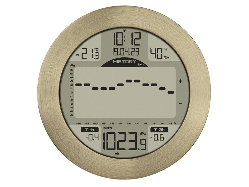 TFA Dostmann Wetterstation Maritime Meteomar Gold Funk-Wetterstation mit Aluminium-Rahmen