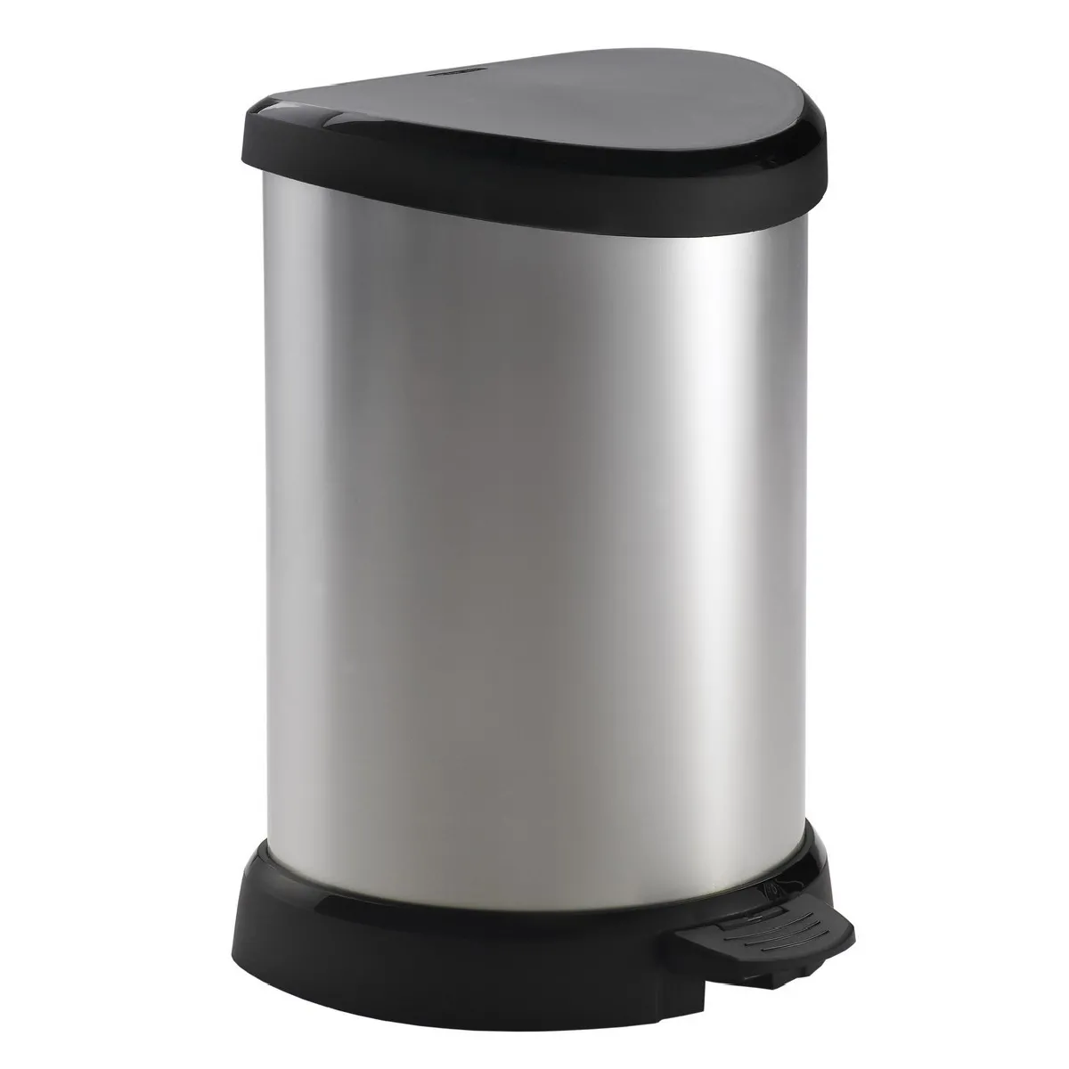 CURVER Poubelle à pédale Aspect Métal 20L