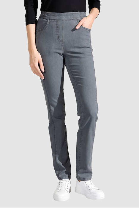 Jeans, Slim Fit, Ziernaht, 4-Pocket, Elastikbund
