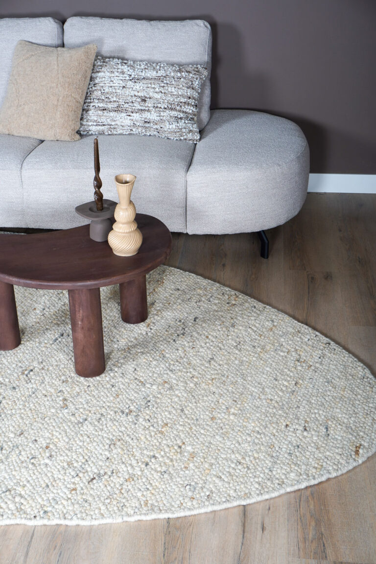 Vloerkleed Stone kiezelvormig beige 160 x 230 cm