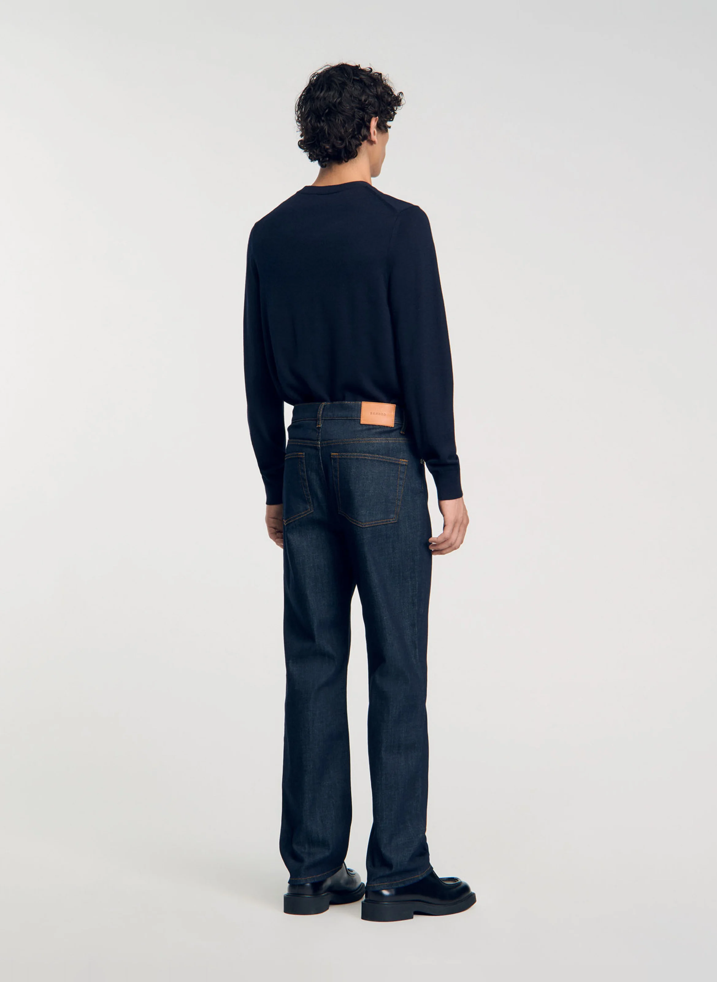 Jean large en coton mélangé | Bleu