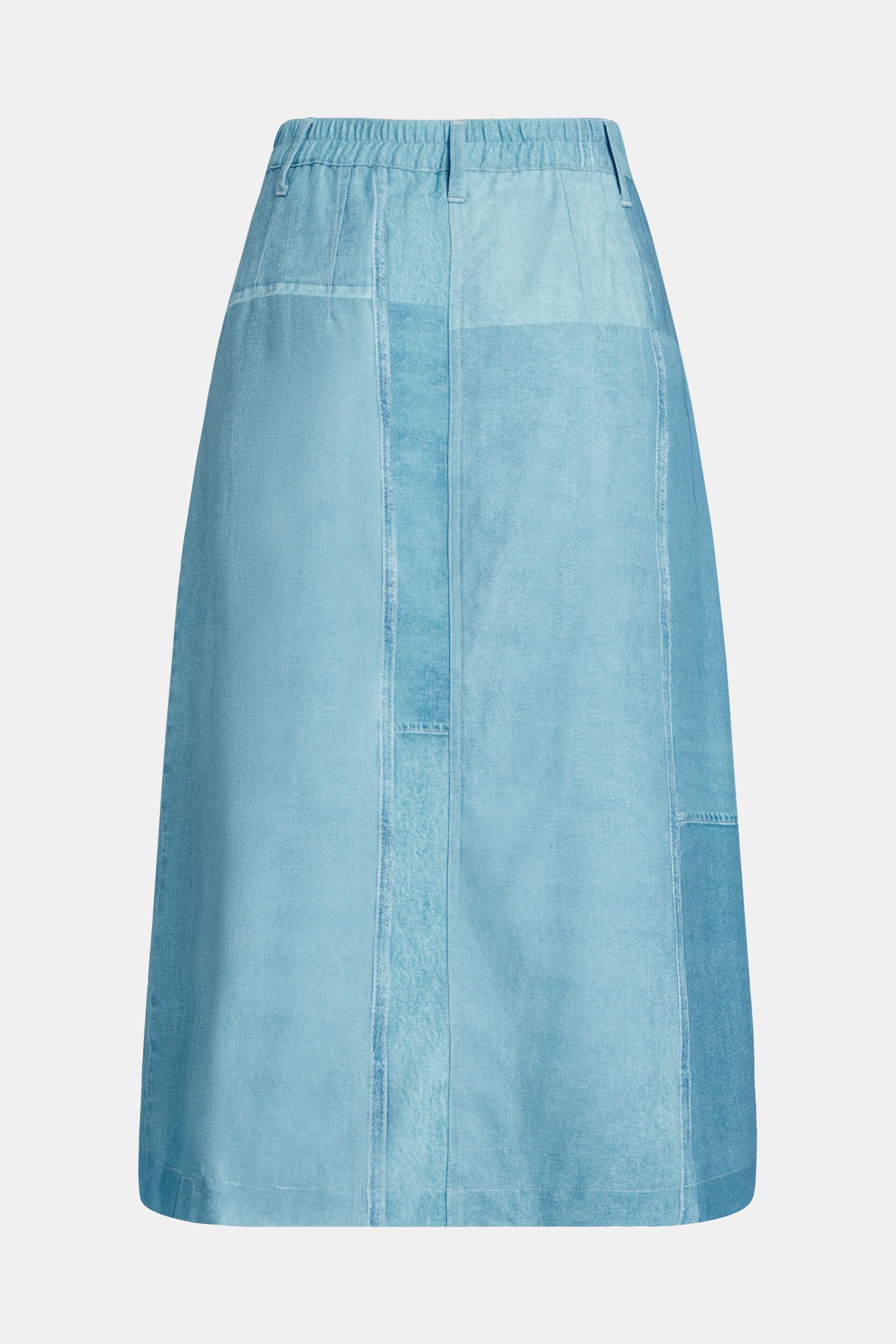 Jupe à imprimé denim all-over