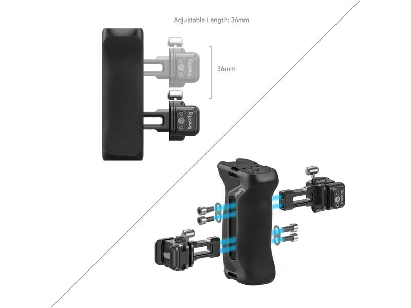 Smallrig Haltegriff Snap-on Quick Lock NATO Ergonomischer Seitengriff für Kamerakäfig für sicheren und bequemen Halt
