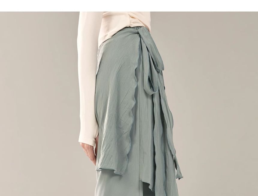 Cossita - Hoge taille effen overlay wijde dansbroek