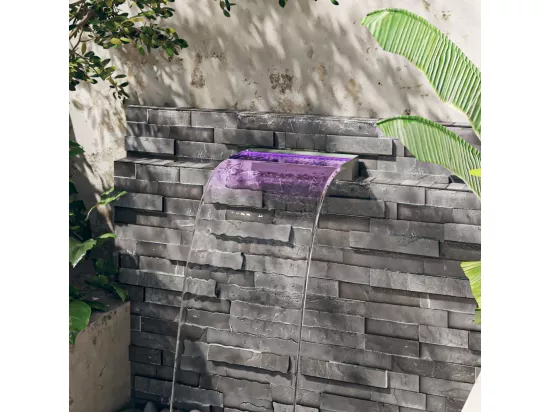 Déversoir pour cascade avec LED RVB Inox 45cm