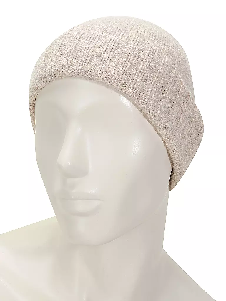 SEEBERGER Kaschmir Mütze - Haube beige