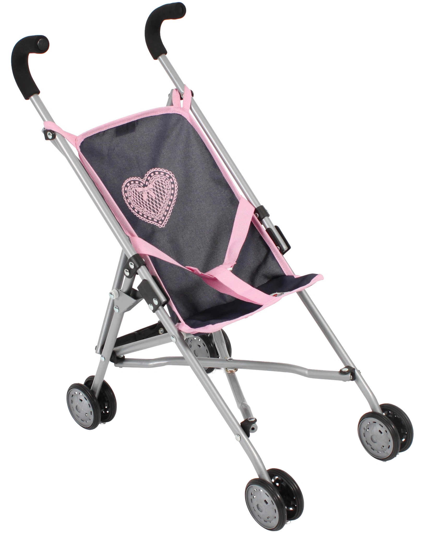 Puppenbuggy ROMA in grau-rosa