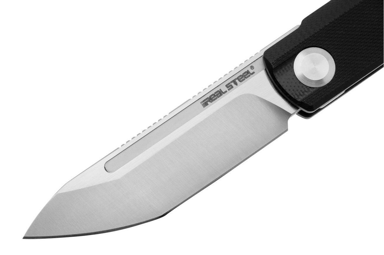 Real Steel G-Tanto EDC 7801BS Satin Nitro-V, Black G10, slipjoint zakmes, Ostap Hel design