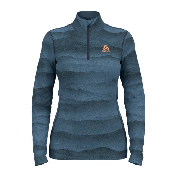 T-shirt thermique ODLO BL TOP TURTLE NECK L/S HALF ZIP FOLKSTONE GRAY/INDIA INK