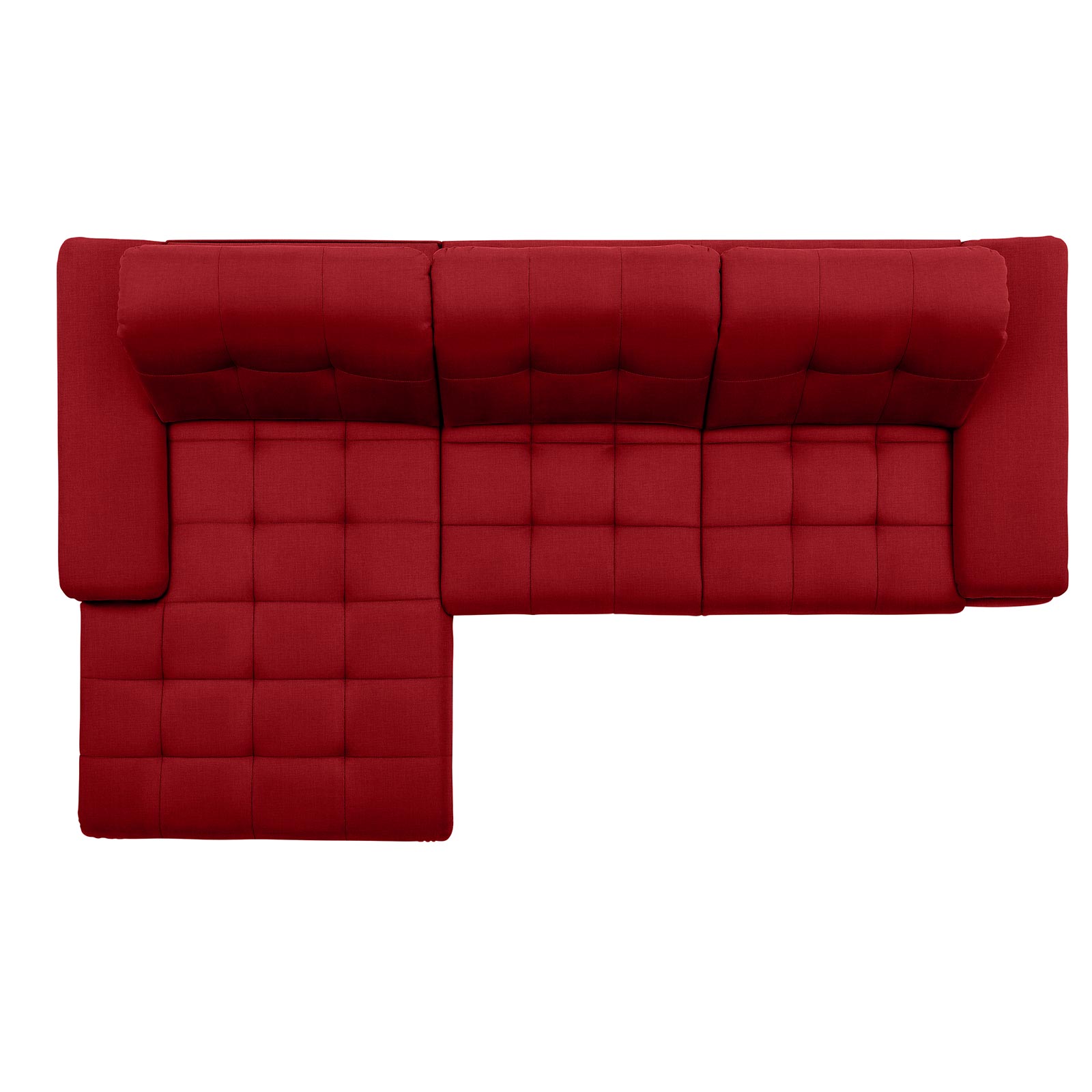polsterpower Ecksofa - Miro bordeaux - Basismodell - Recamiere links