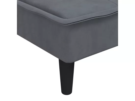 Prolenta Premium - Chaise longue gris foncé velours