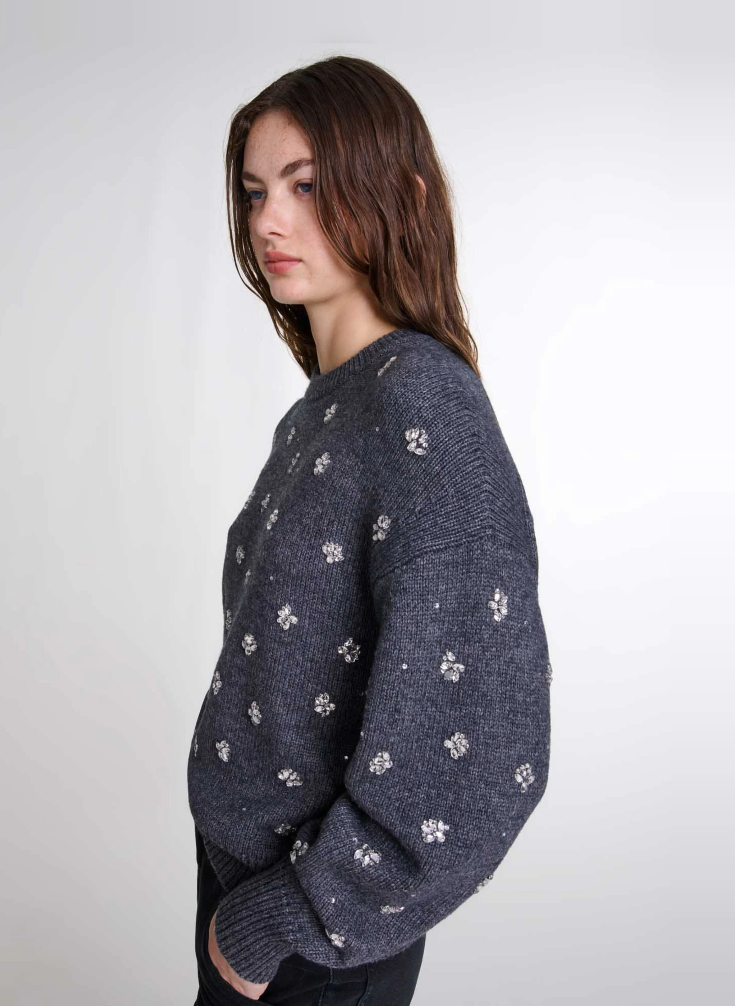Pull ample en maille | Gris