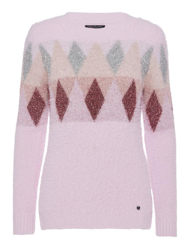 Pullover in Flausch-Lurexgarn