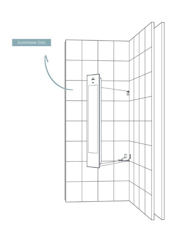 Sunshower Solo opbouw infraroodlamp 124x20x18cm white