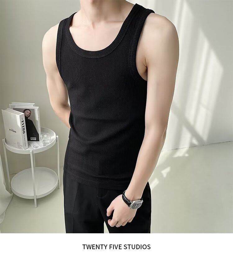 Acritus - Tanktop met ronde hals en effen patroon