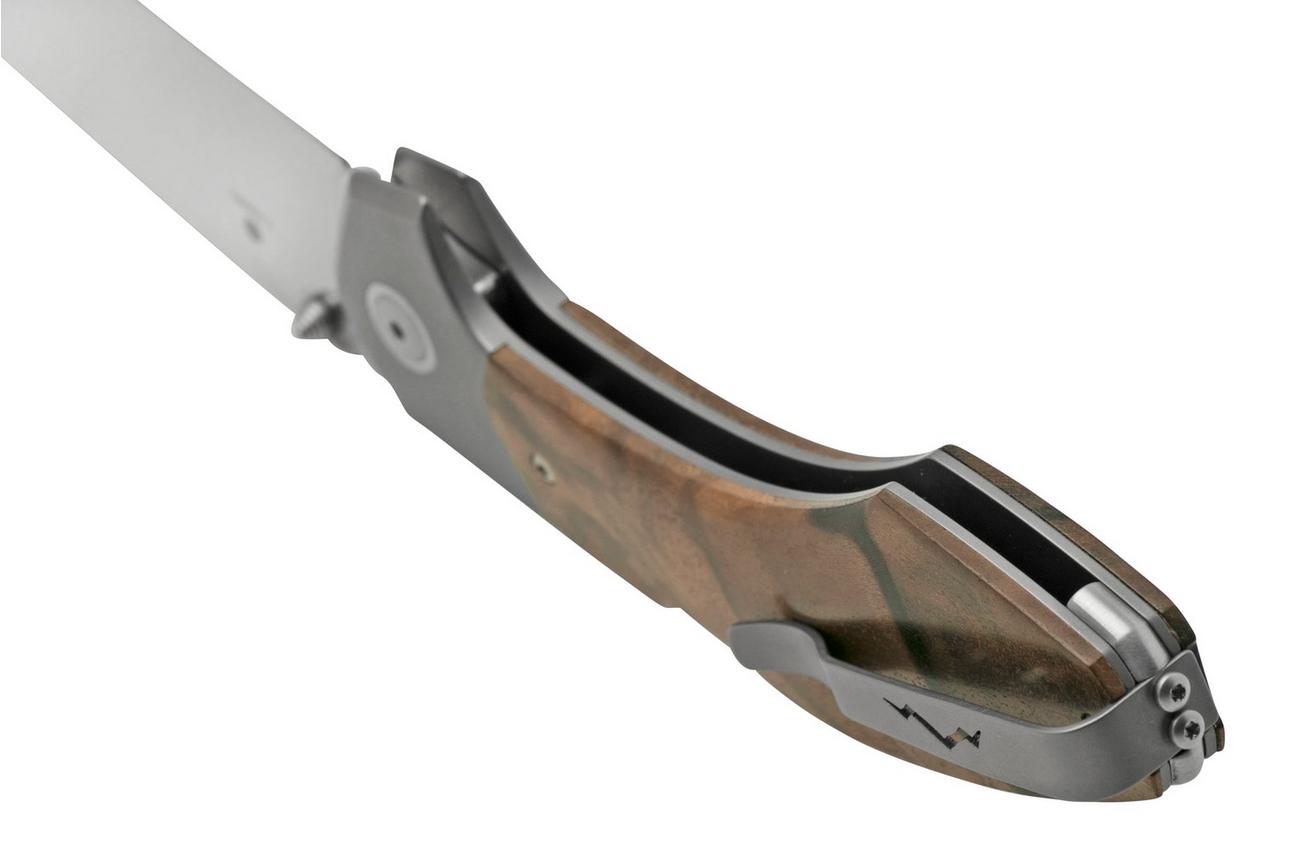 MKM Hero Stonewashed, Walnut Wood, Titanium Bolsters, zakmes