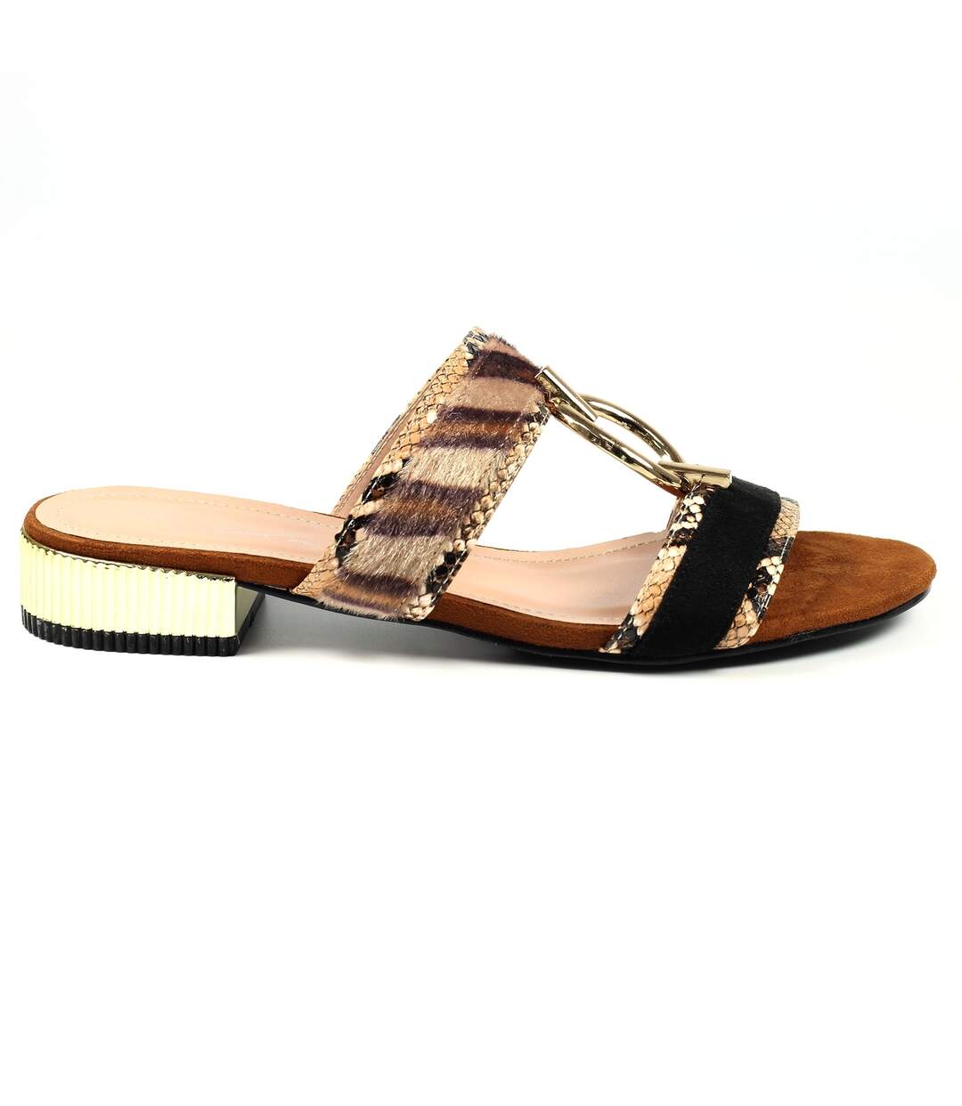 Lunar - Sandales FLEUR - Femme (Marron / Noir) - UTGS339