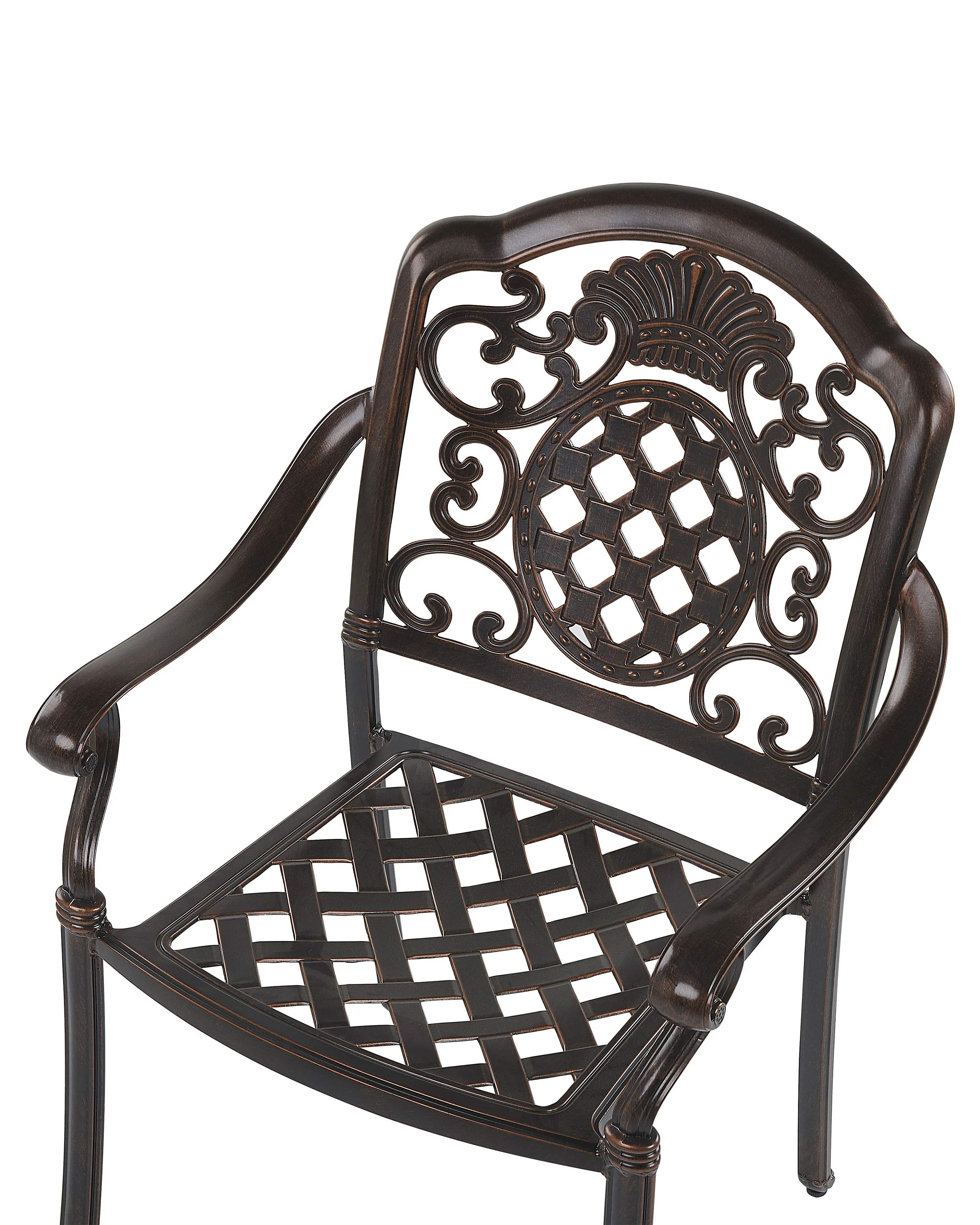 Set van 4 stoelen met zitkussen SALENTO Metaal Donkerbruin