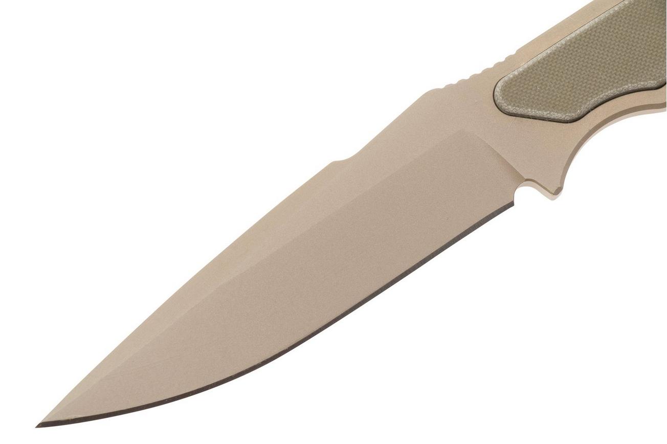 Spartan Blades Phrike SB17 Flat Dark Earth, Green G10, vaststaand mes, kydex schede
