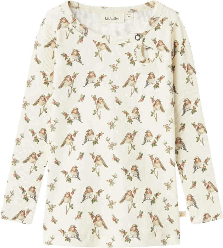 Lil' Atelier NMFGAVO ELI LS SLIM TOP LIL Turtledove