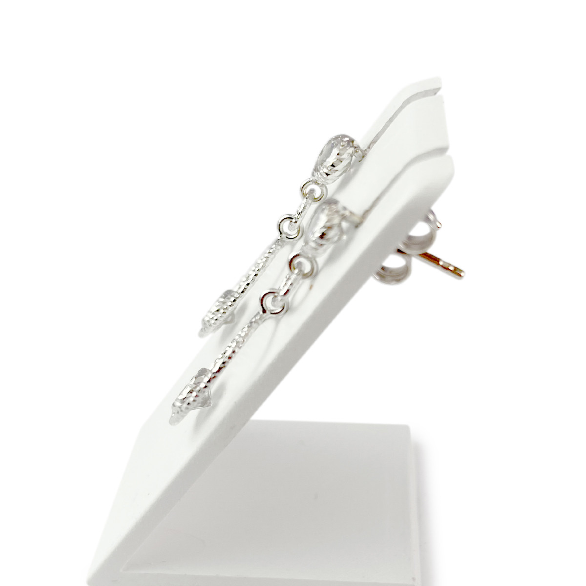 Boucles d'oreilles d'occasion or 750 blanc zirconias