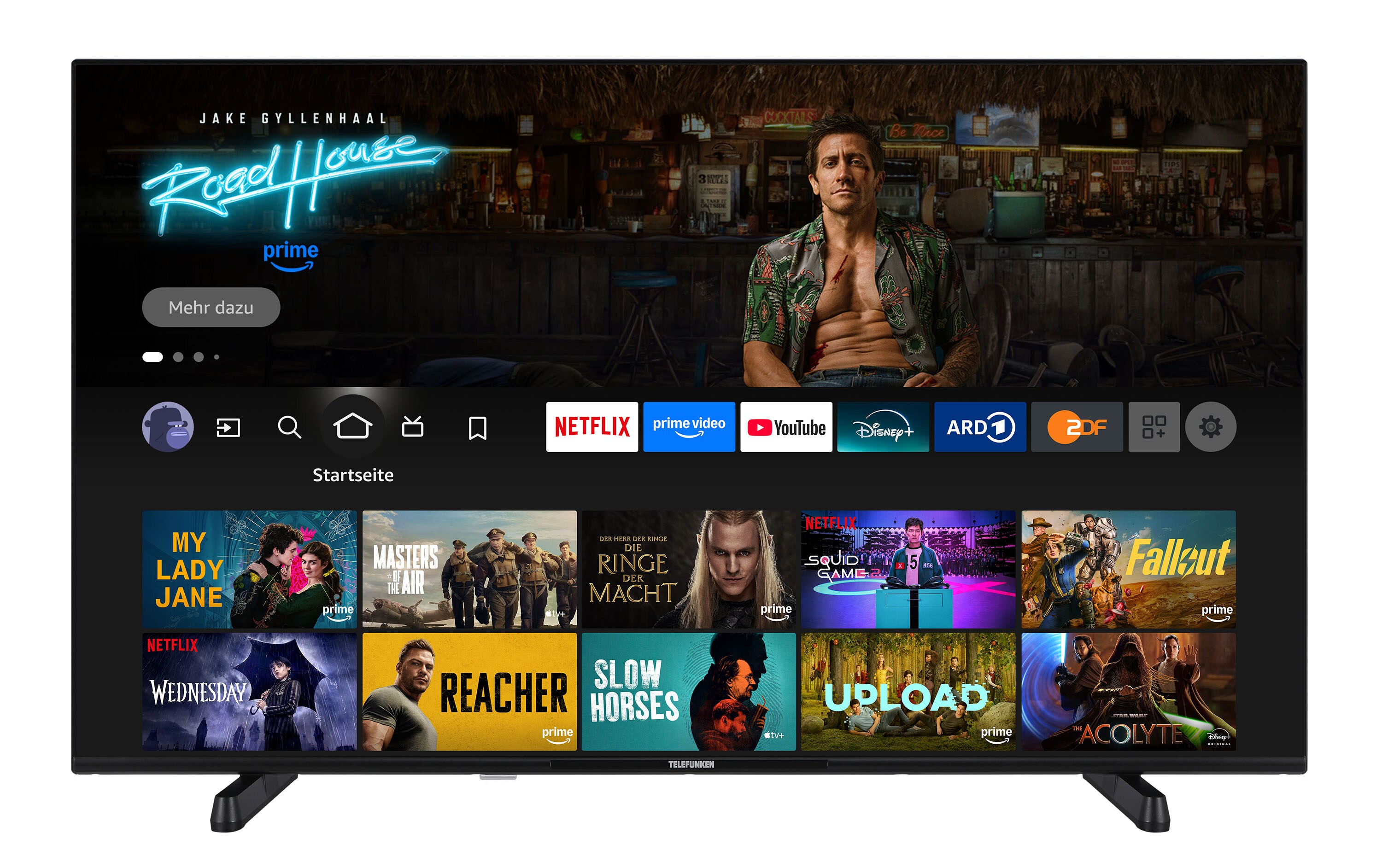Telefunken 43 Zoll Fernseher Fire TV (4K UHD Smart TV, HDR Dolby Vision, Dolby Atmos, Triple-Tuner)