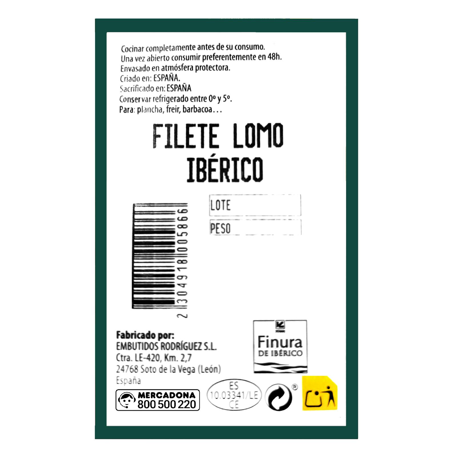 Filets de longe de porc ibérique