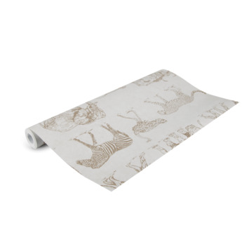 Vliesbehang safari creme (dessin 104894)