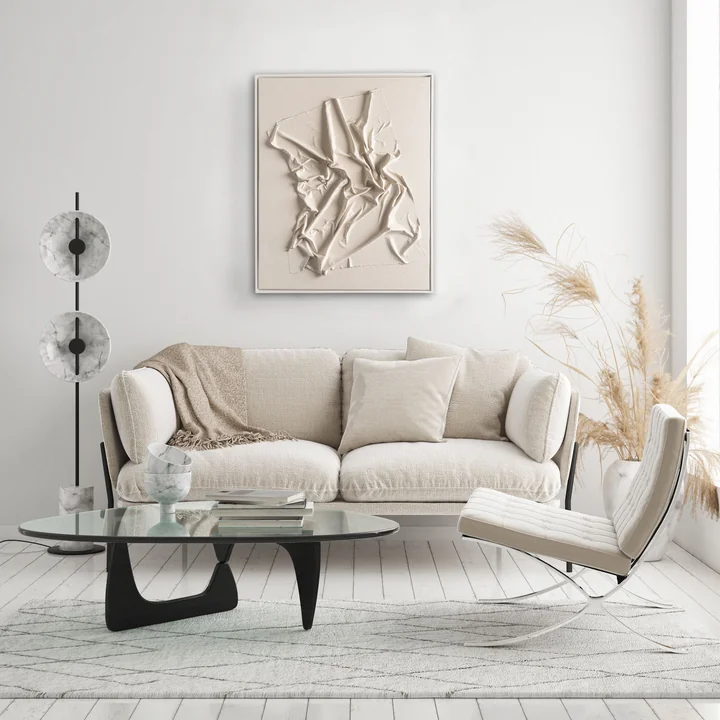 Studio Mykoda - SAHAVA Porca Miseria 1, 60 x 80 cm, beige hell / Rahmen weiss