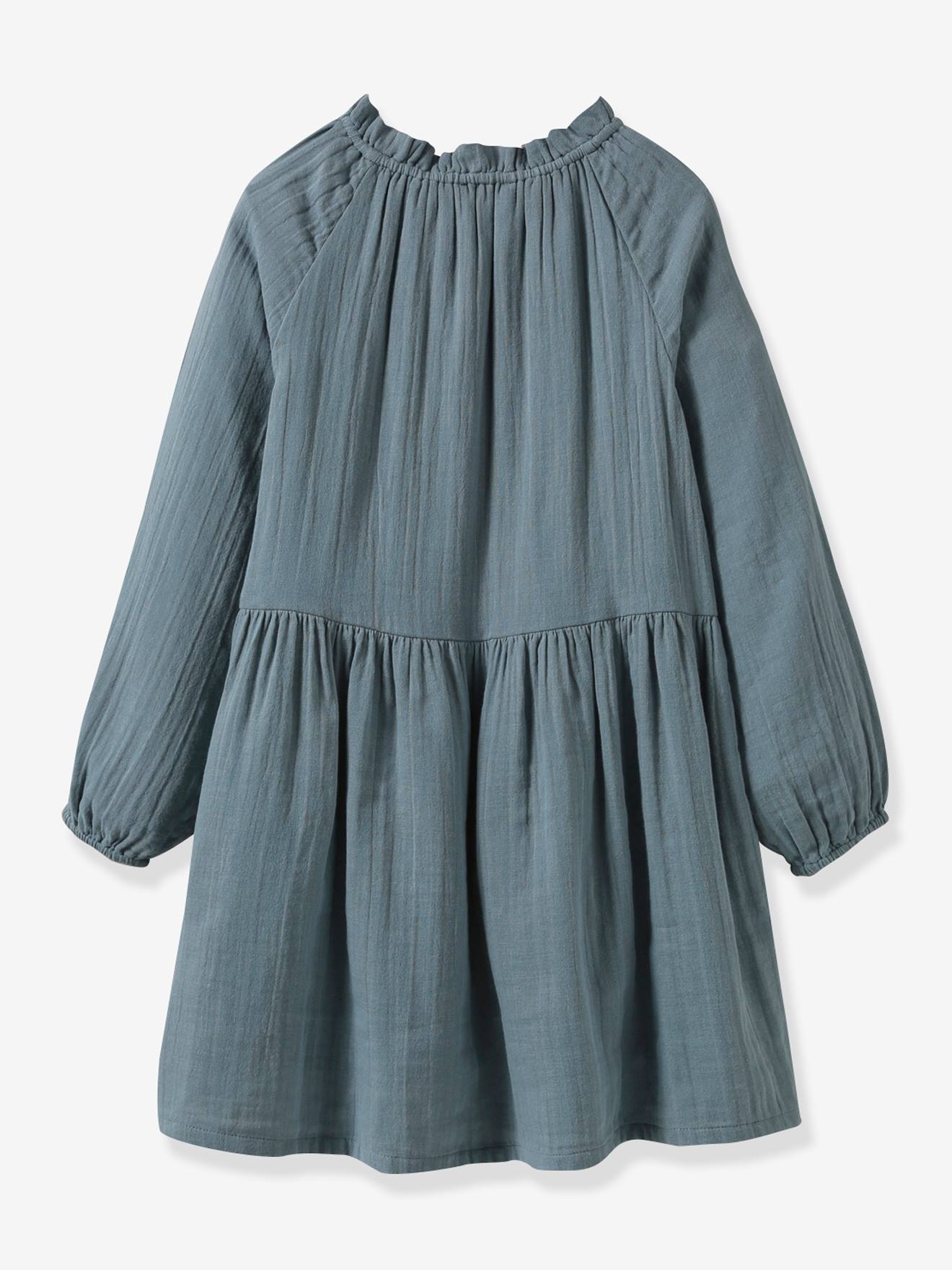Vestido de chiffon de algodão para meninas