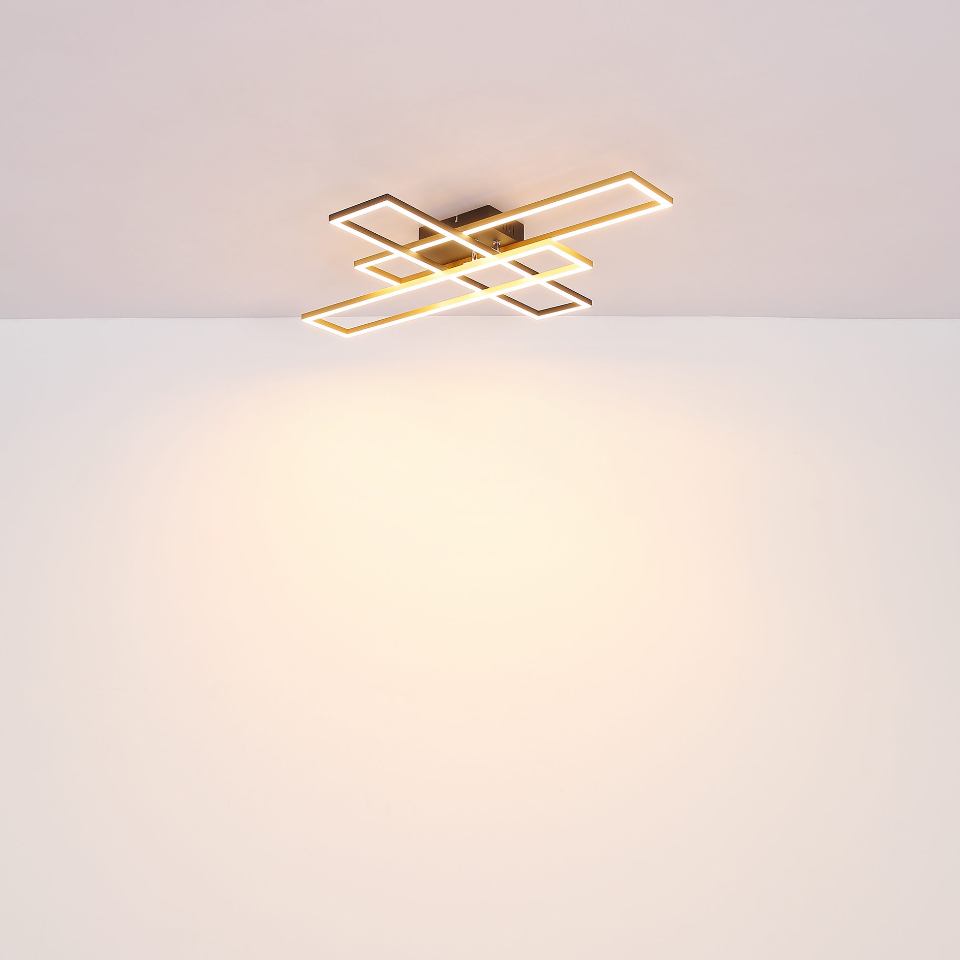 LED-Deckenleuchte - schwarz-Holzoptik-opal - 40 Watt