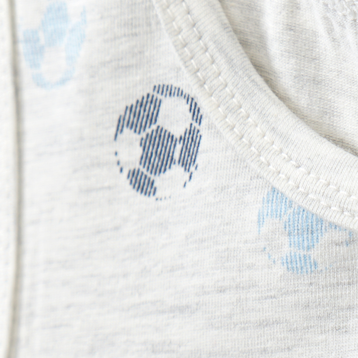 Yigga 3 Jungen Unterhemden mit Bio-Baumwolle hellblau / dunkelblau / creme