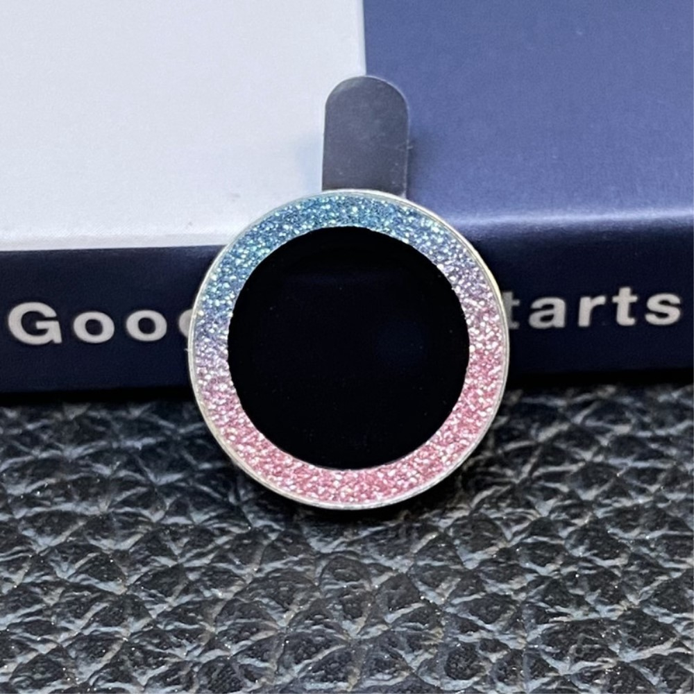 (2-tlg.) iPhone 13 Kameraschutz Objektiv Ring Protector Abdeckung Glitzer Design - Pink / Blau