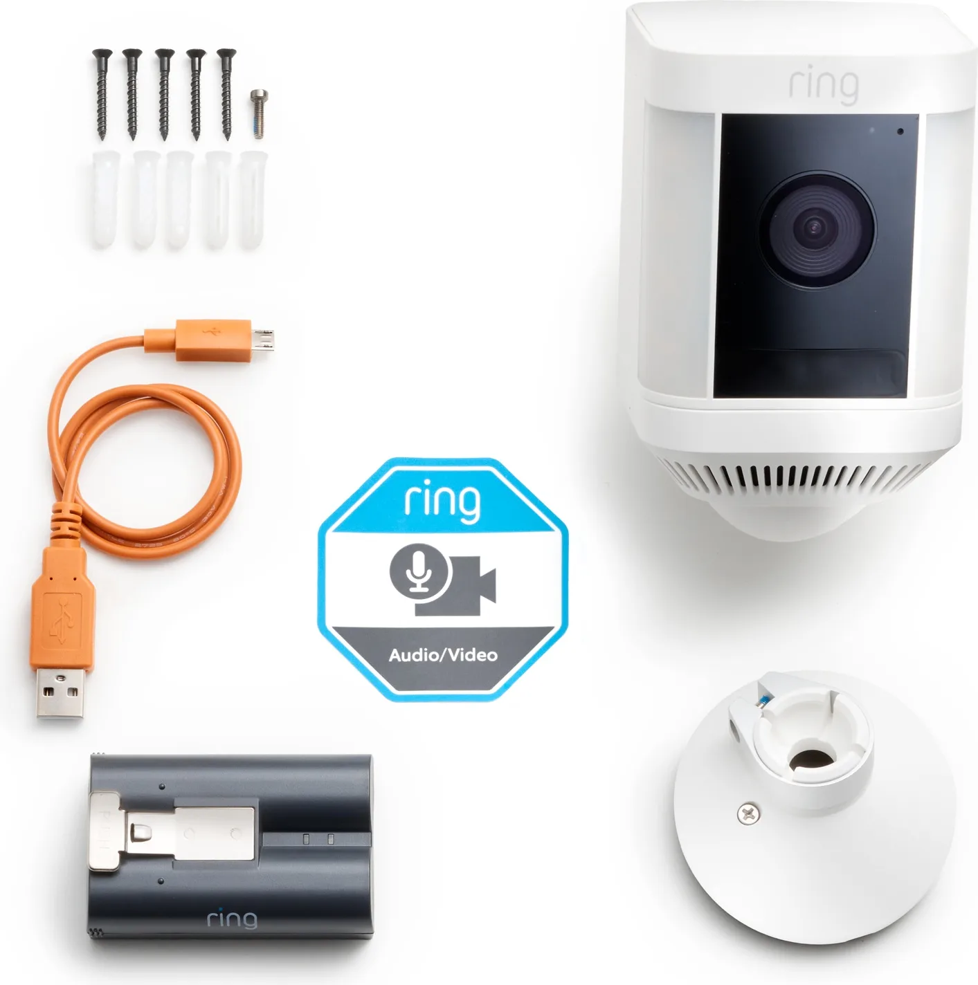 Ring Spotlight Cam Plus Battery Blanc Caméra de surveillance
