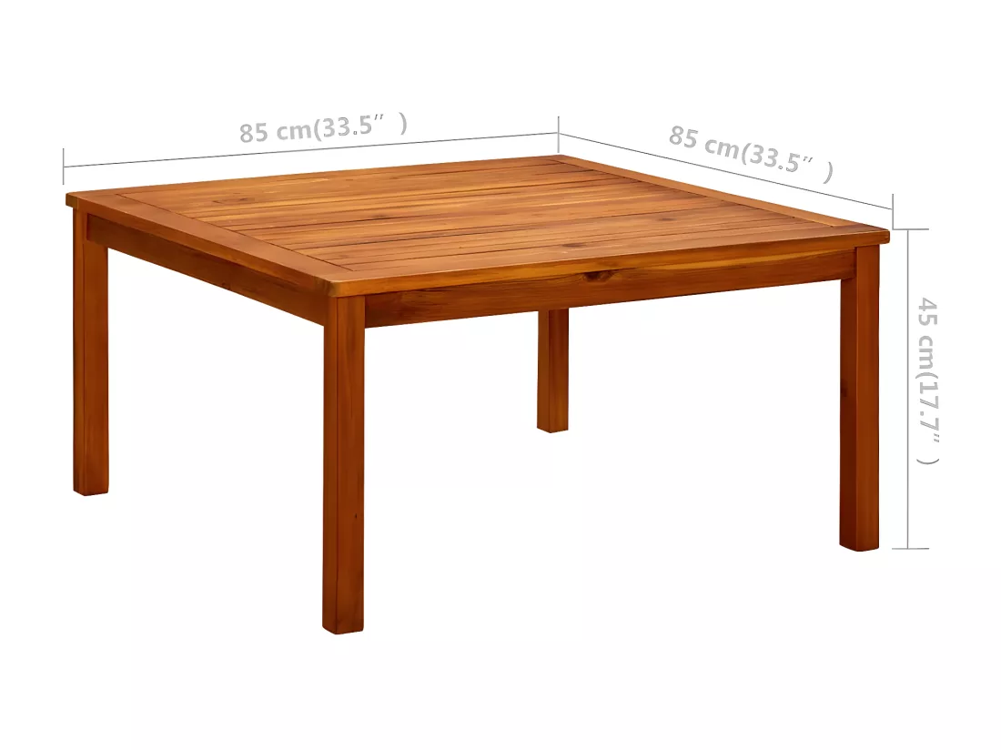Prolenta Premium - Table basse de jardin 85x85x45 cm Bois solide d'acacia