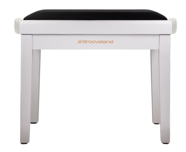 Grooveland KB200 pianobenk (matt hvit, svart sete)