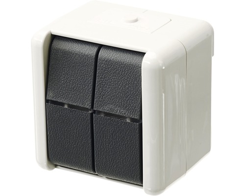 Jung 805 W opbouw-tuimelschakelaar voor vochtige ruimtes, IP44, lichtgrijs/donkergrijs, WG800