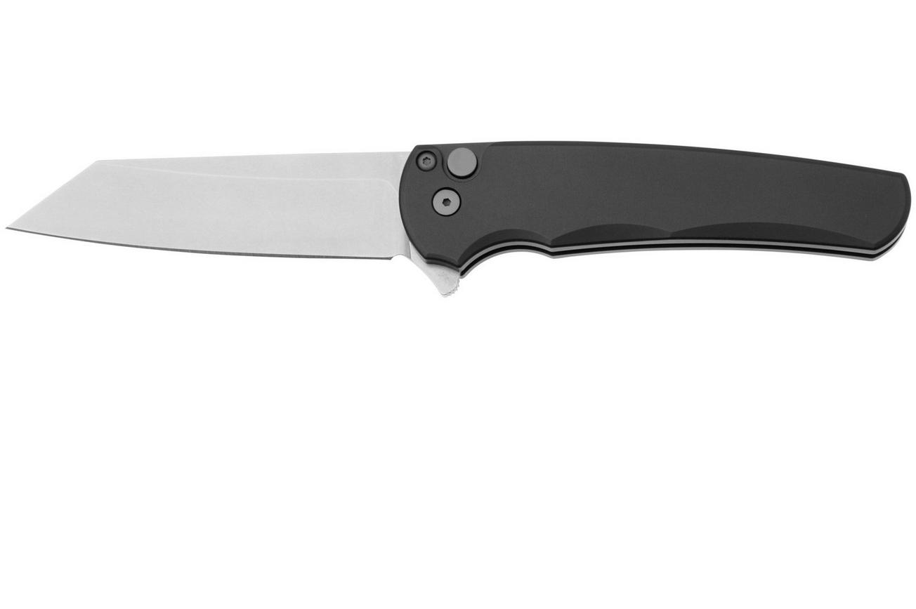Pro-Tech Malibu 5401 Stonewashed MagnaCut Reverse Tanto, Black Aluminum zakmes