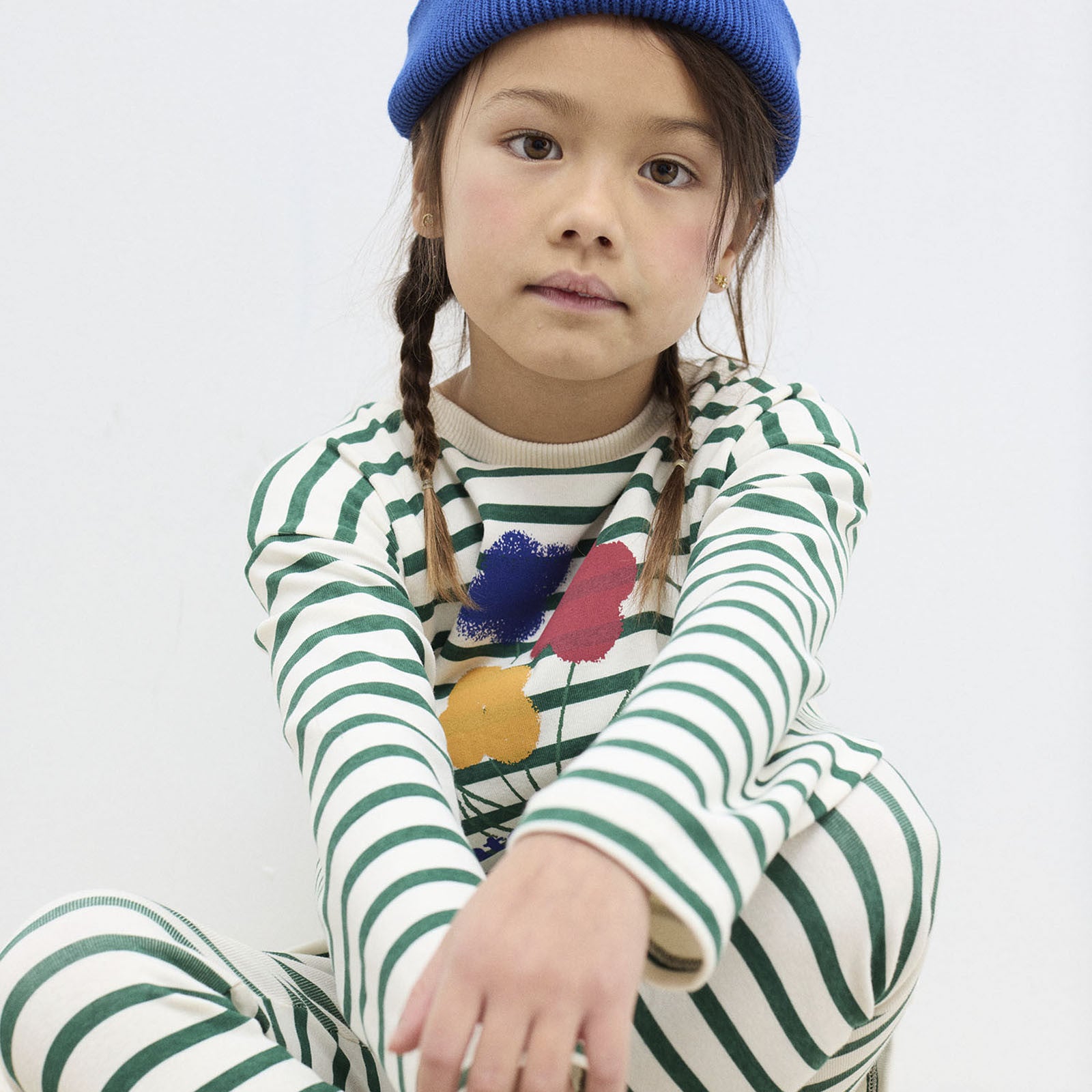 Langarmshirt Winter Garden Stripped White