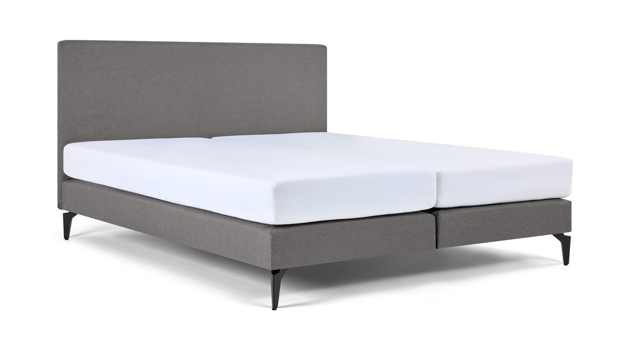 Boxspring Cisano met Silver Pocket Deluxe Foam matras light grey