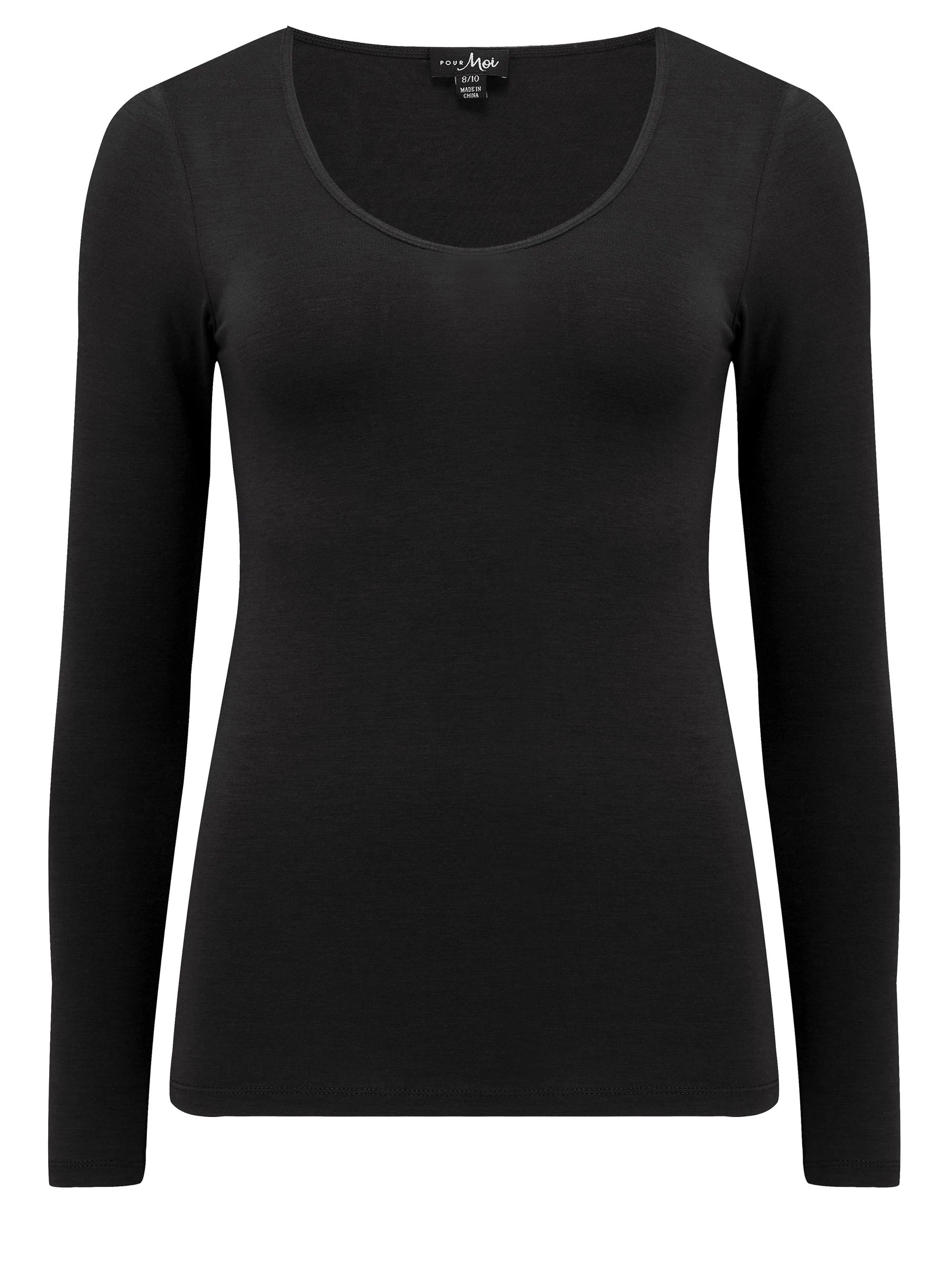 Zwart - Pour Moi - Second Skin thermohemdje