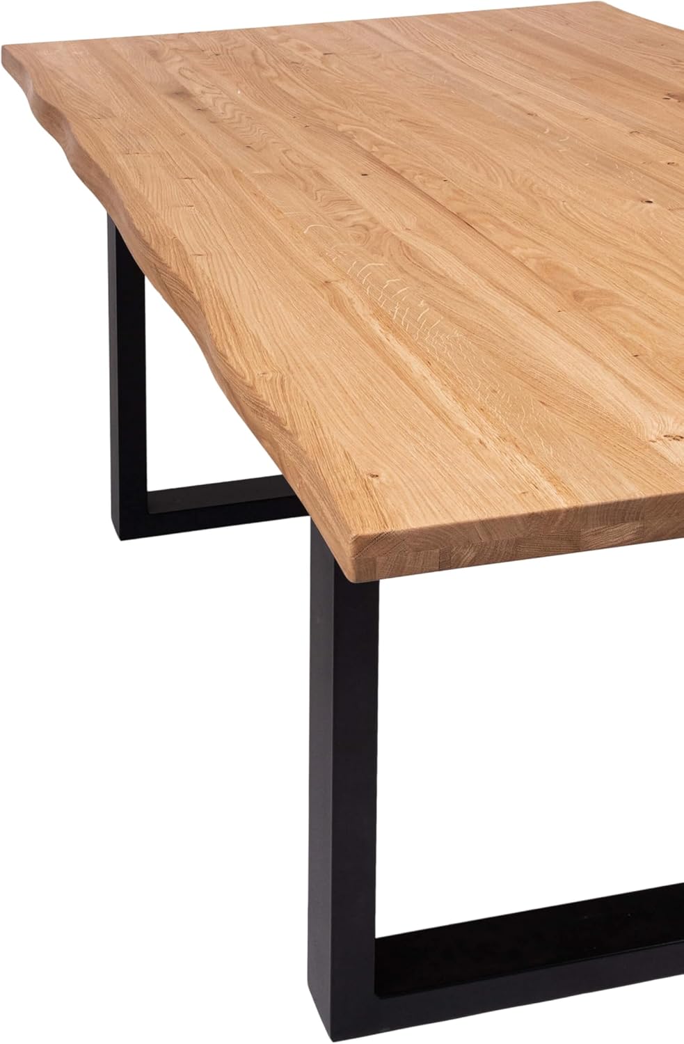 Krok Wood Esstisch Dublin aus Massivholz mit Metallbeine (Eiche, 180 x 100 x 75 cm)