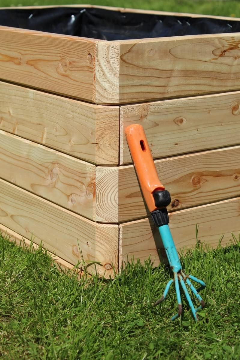 Gartenwelt Riegelsberger Massiver Pflanzkasten Mammut 80x50x39 cm aus Lärchenholz Natur Blumenkasten Blumentopf Pflanzkübel Kräutertopf Balkonkasten fertig montiert