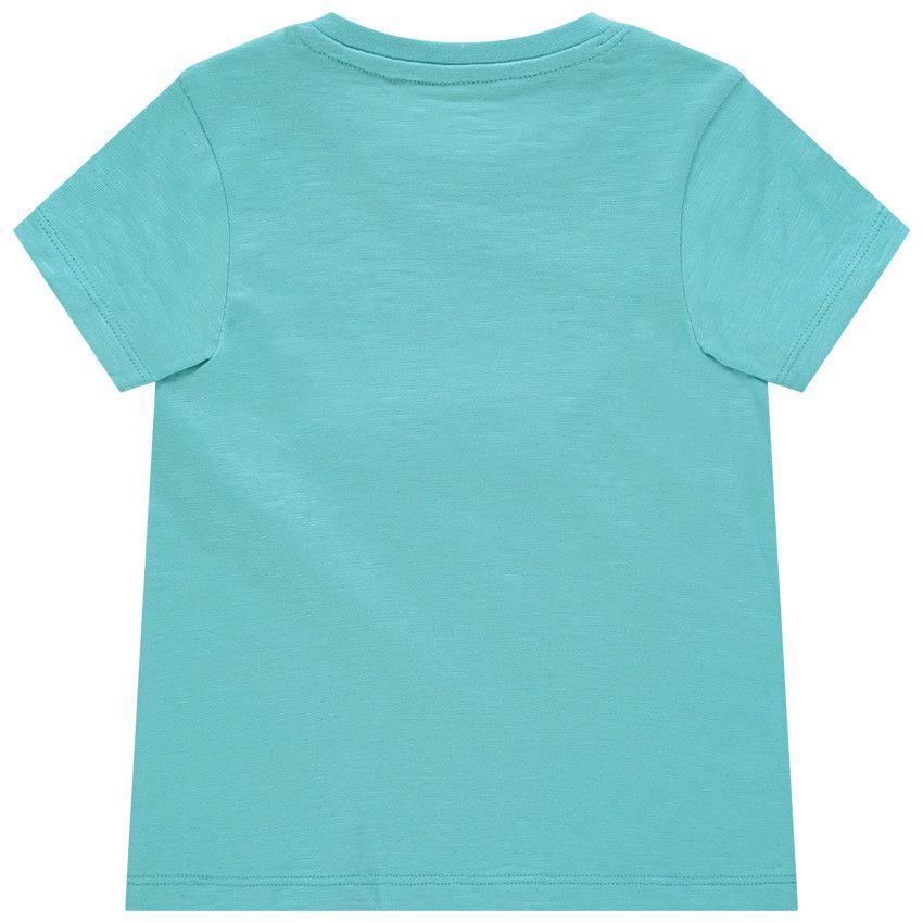 T-shirt manches courtes ludique en coton print Mickey Disney - Bleu moyen