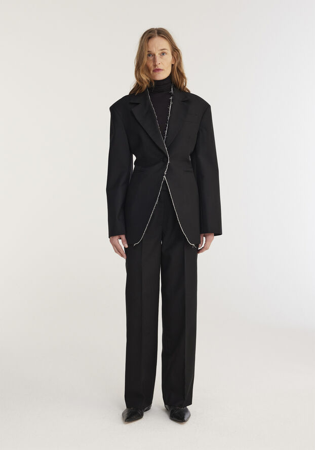 Rohe Raw edge waisted blazer Noir