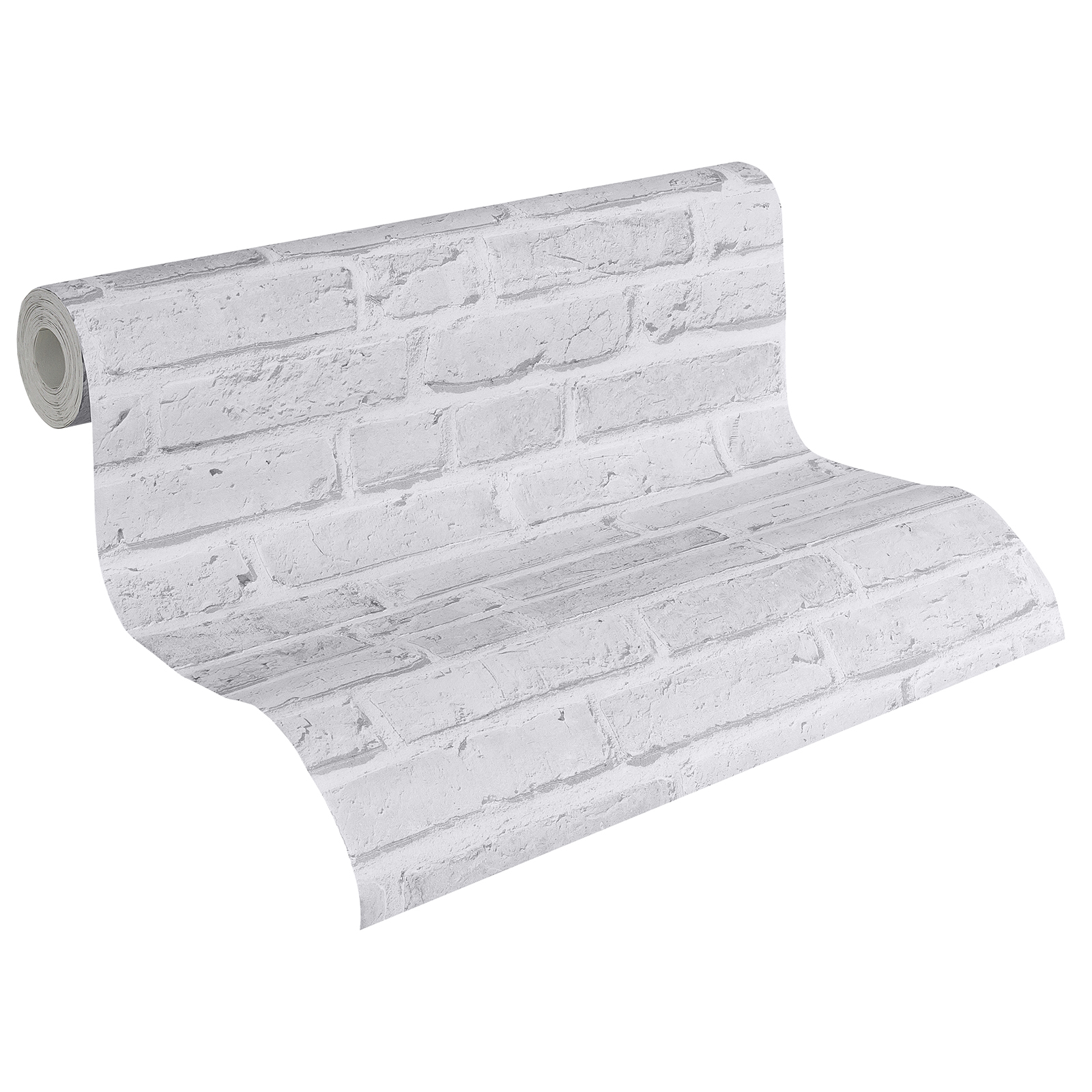 Vliestapete BRICK - Stein grau - 10 Meter